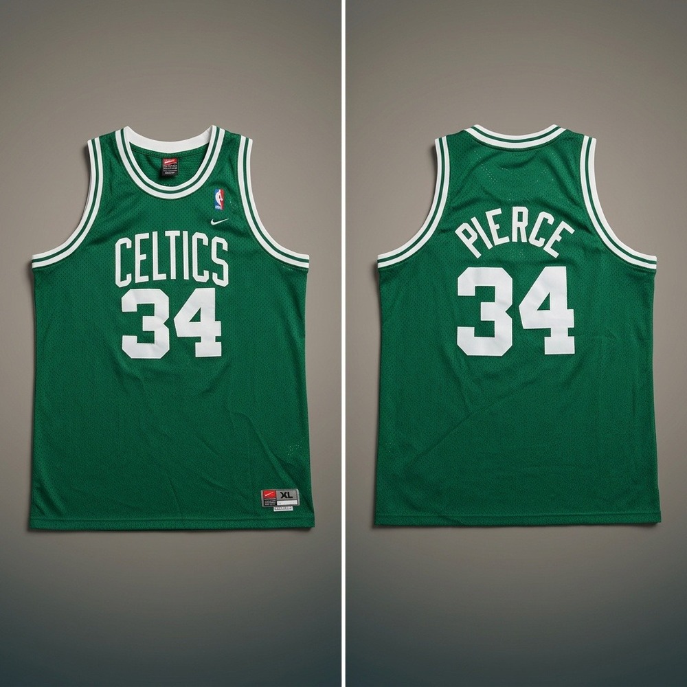 Vintage Nike Team Boston Celtics Paul Pierce #34 Jersey Green Mens XL